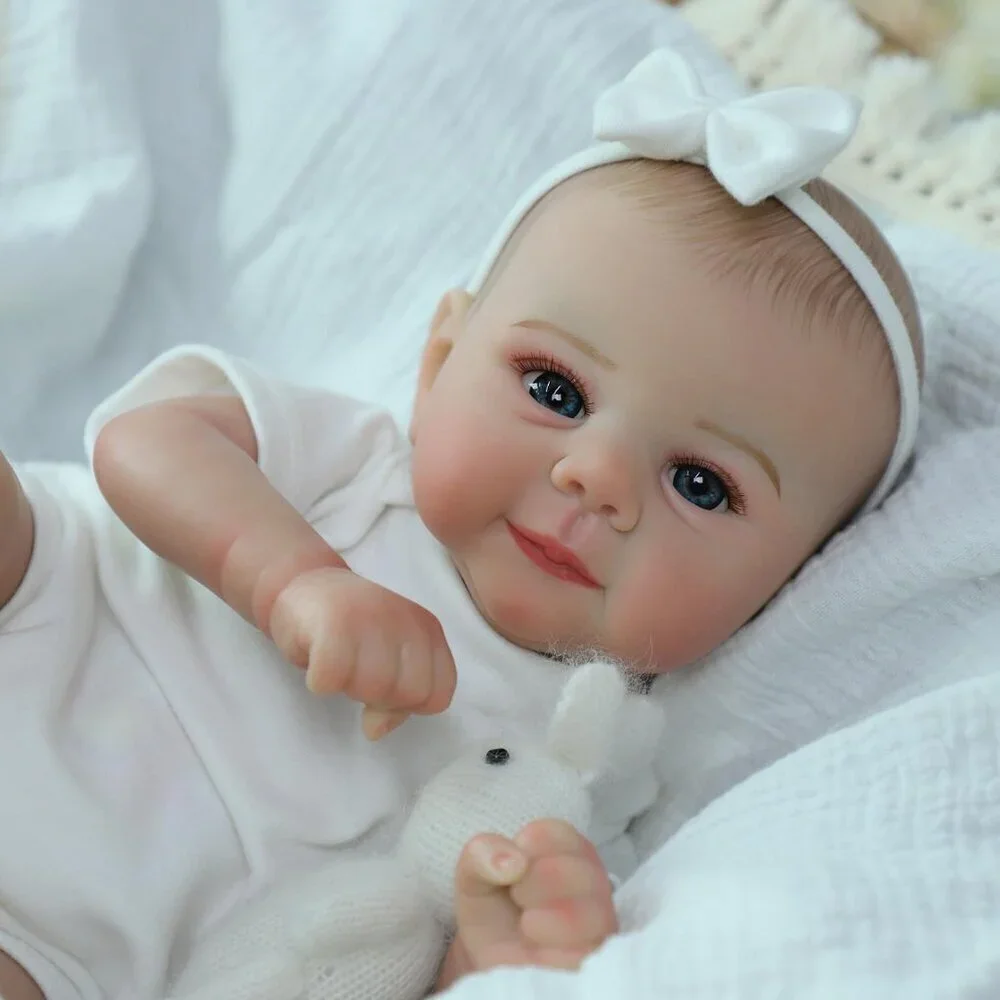 🆕18 Inch Lifelike Doll Soft Vinyl Realistic Baby Doll Girl Smiling Life Dolls